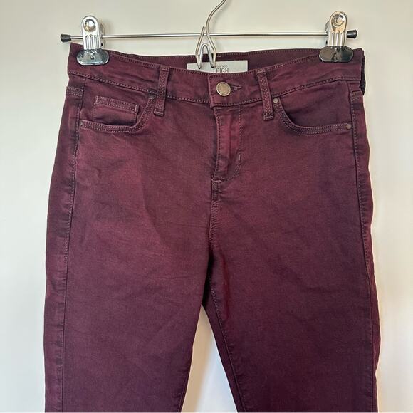 Topshop Leigh High Waisted Purple Skinny Jeans Stretchy Dark Wash Sz 26 - Picture 3 of 11